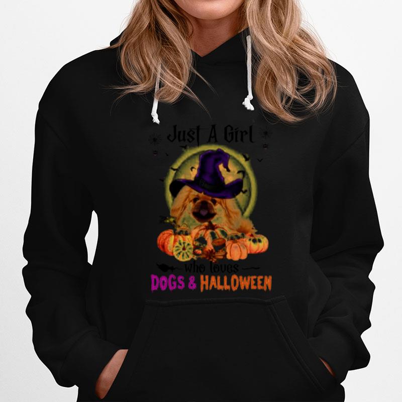 Tan Pekingese Just A Girl Who Loves Dogs And Halloween Hoodie