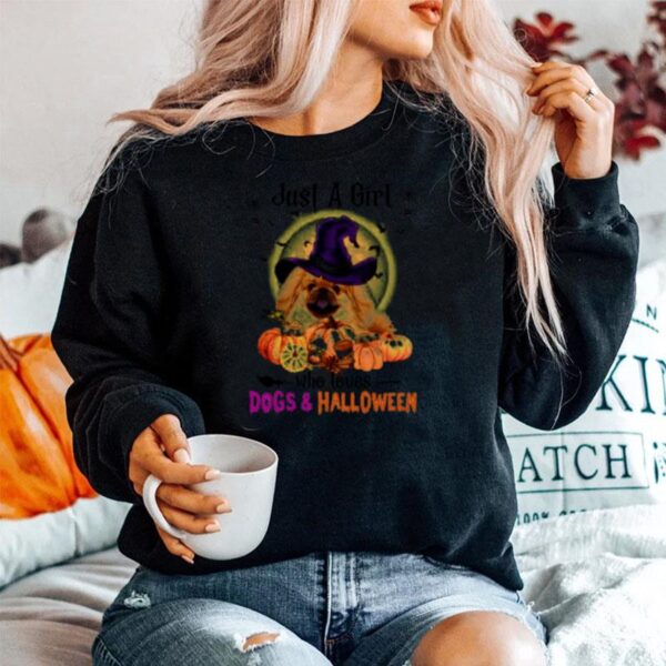 Tan Pekingese Just A Girl Who Loves Dogs And Halloween Sweater