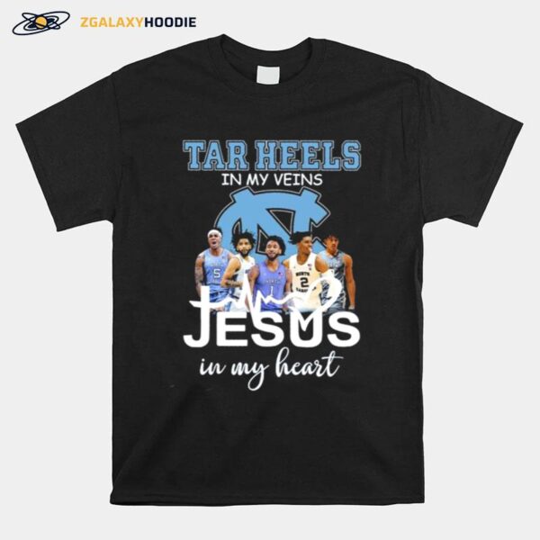 Tar Heels North Carolina In My Veins Jesus In My Heart T-Shirt