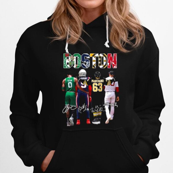 Tatum Marchand Boston Celtics New England Patriots Boston Bruins And Boston Red Sox Signatures Hoodie