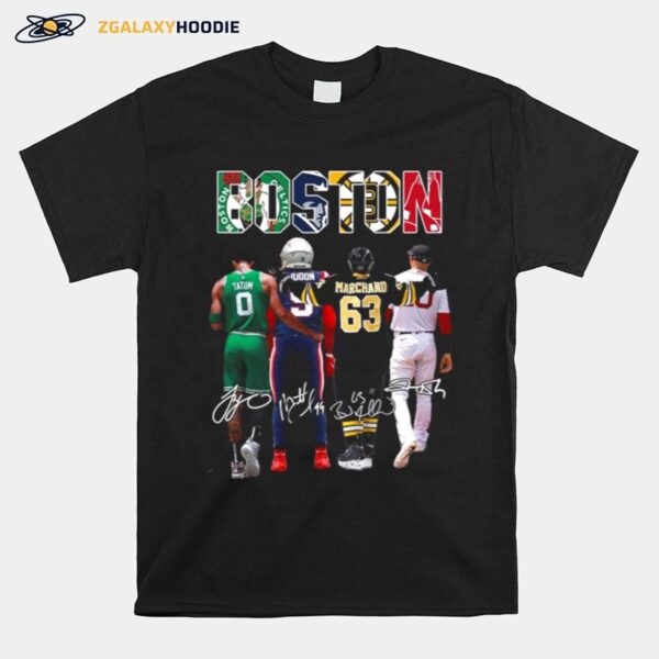 Tatum Marchand Boston Celtics New England Patriots Boston Bruins And Boston Red Sox Signatures T-Shirt