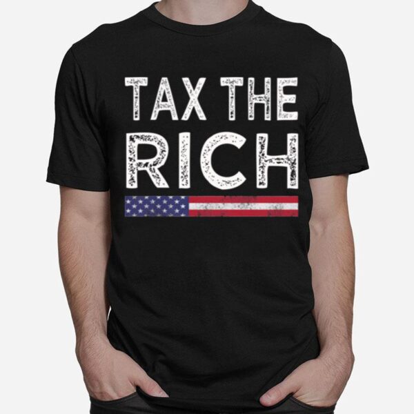 Tax The Rich Vintage American Flag Election T-Shirt