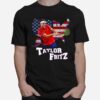 Taylor Fritz Backhand Us Tennis Us Map Retro T-Shirt