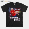 Taylor Fritz Backhand Us Tennis Us Map Retro T-Shirt