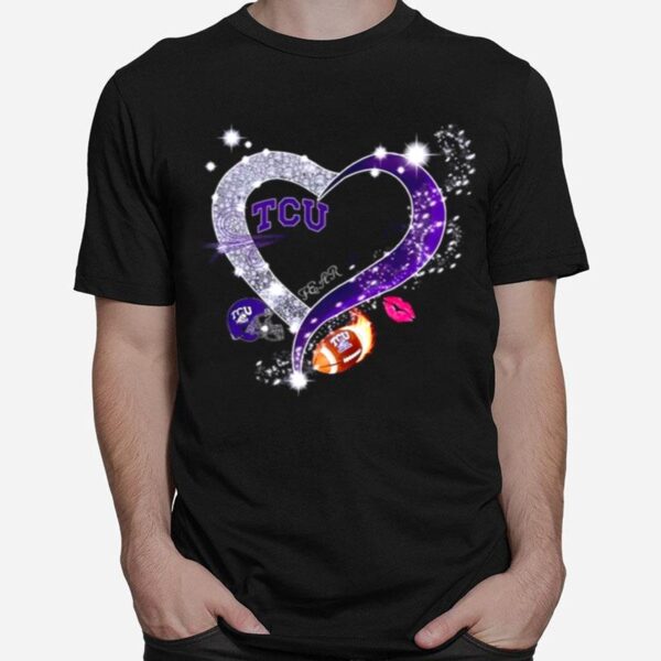 Tcu Horned Frogs Fear The Frogs Heart Diamond T-Shirt