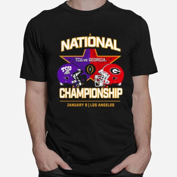 Tcu Horned Frogs Vs. Georgia Bulldogs College Football Playoff 2023 National Championship Matchup T-Shirt