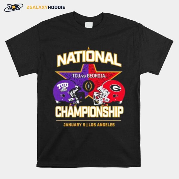 Tcu Horned Frogs Vs Georgia Bulldogs Fanatics Branded College Football Playoff 2023 National Championship Matchup T-Shirt