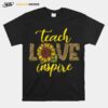 Teach Love Inspire Sunflower Leopard Cheetah T-Shirt