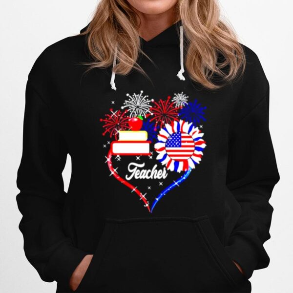 Teacher Love 4Th Of July Firework Hoodie