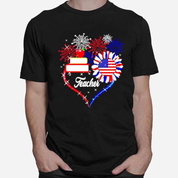 Teacher Love 4Th Of July Firework T-Shirt