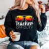 Teacher Off Duty Sunglasses Beach Sunset Sweater