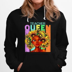 Teacher Queen Sunflower Black Girl Hoodie