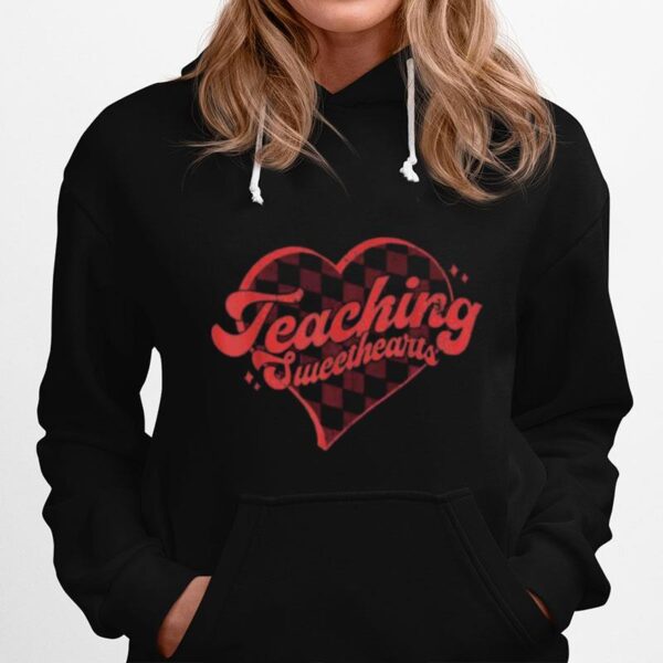 Teaching Sweethearts Checkered Heart Valentines Day Teacher Hoodie