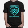 Teal Ribbon Heart In Memory Of Mother In Law Ovarian Cancer T-Shirt