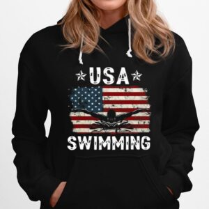 Team Retro Support Usa Swimmer Vintage Hoodie