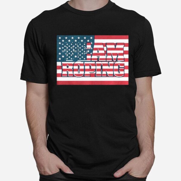 Team Roping American Flag T-Shirt