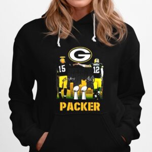 Teeruto Bart Starr Aaron Rodgers Signature Super Bowl 2022 Green Bay Packers Hoodie