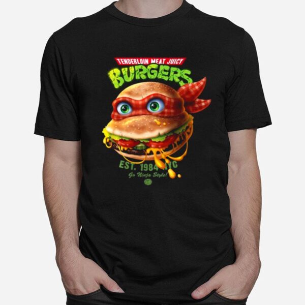 Tenderloin Meat Juicy Burgers Teenage Mutant Ninja Turtles T-Shirt