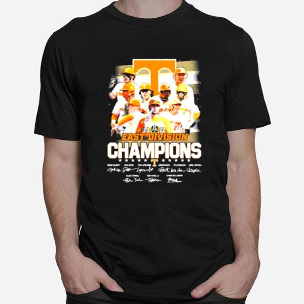 Tennessee Volunteers Team 2022 East Division Champions Signatures T-Shirt