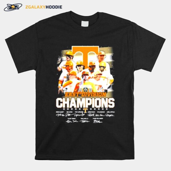 Tennessee Volunteers Team 2022 East Division Champions Signatures T-Shirt