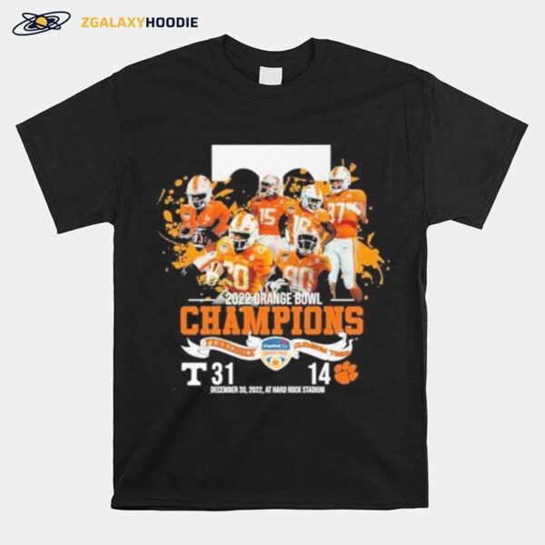 Tennessee Volunteers Vs Clemson Tiger 31 14 2022 Orange Bowl Champions T-Shirt
