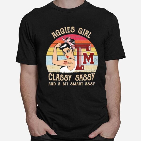 Texas Am Aggies Girl Classy Sassy And A Bit Smart Assy Vintage T-Shirt