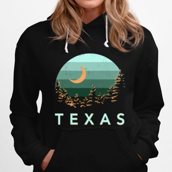 Texas Souvenir Forest Evergreen Night Sky Nature Hoodie