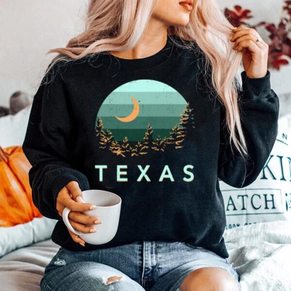 Texas Souvenir Forest Evergreen Night Sky Nature Sweater