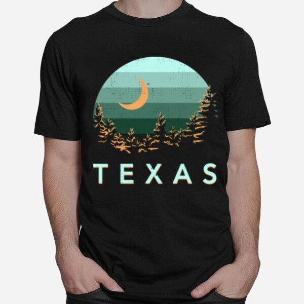 Texas Souvenir Forest Evergreen Night Sky Nature T-Shirt