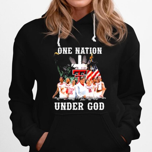 Texas Tech Red Raiders Mens Basketball One Nation Under God Signatures Hoodie