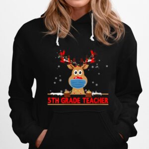 Th Merry Christmas 5Th Grade Teacher Reindeer Apparel Hoodie