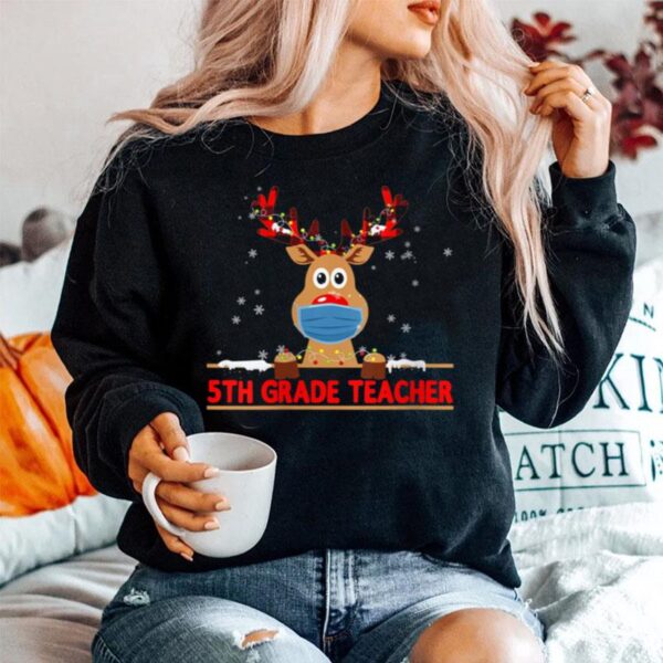 Th Merry Christmas 5Th Grade Teacher Reindeer Apparel Sweater