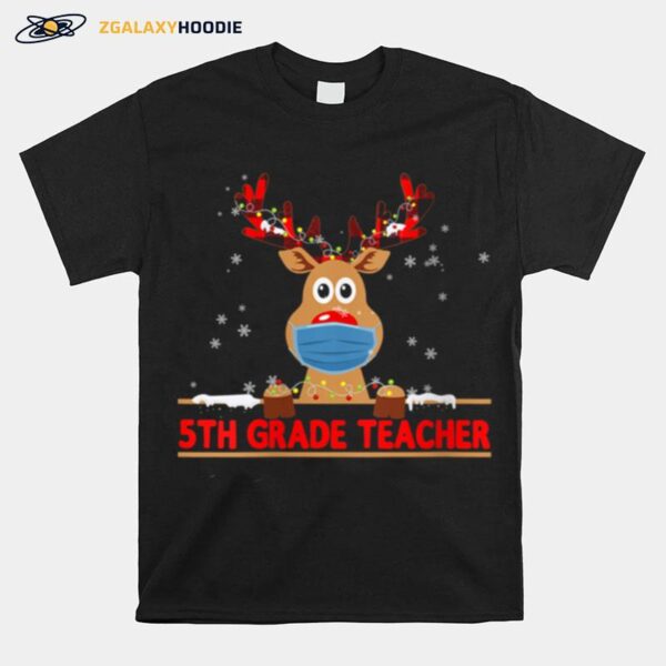 Th Merry Christmas 5Th Grade Teacher Reindeer Apparel T-Shirt