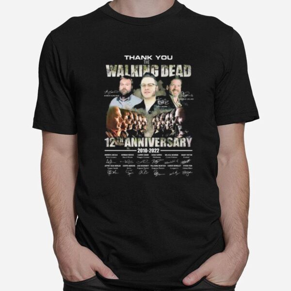 Thank You The Walking Dead 12Th Anniversary 2010 2022 Signatures T-Shirt