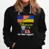 Thank You Usa For Their Support I Stand With Ukraine Ukraine Flag Hoodie