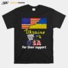 Thank You Usa For Their Support I Stand With Ukraine Ukraine Flag T-Shirt