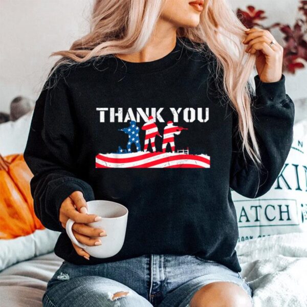 Thank You Veterans U.S. Flag Retired Soldier T B09Zp3F68G Sweater