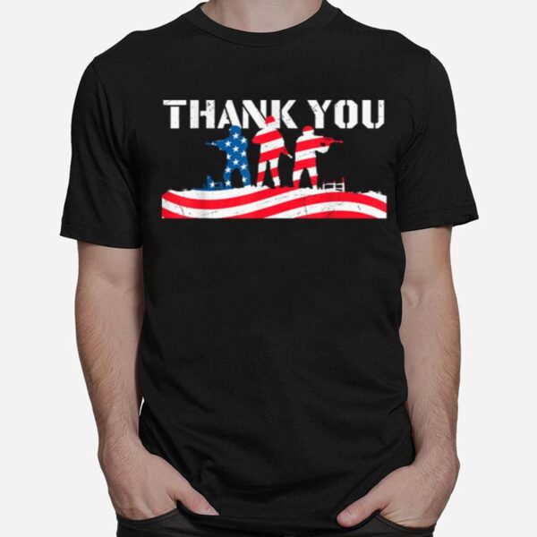 Thank You Veterans U.S. Flag Retired Soldier T B09Zp3F68G T-Shirt