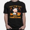 Thankful Grateful Blessed Cow Happy Thanksgiving T-Shirt