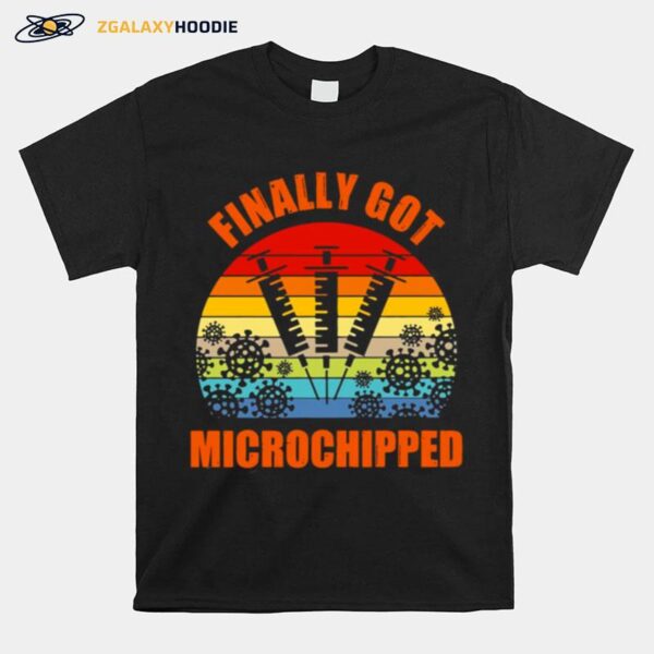 Thanks Science Vaccine Finally Got Microchipped Vintage Retro T-Shirt