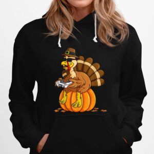 Thanksgiving Turkey Gamer Pumpkin Boysns Gaming Hoodie