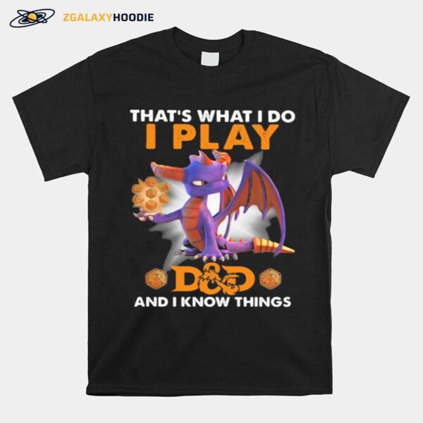 Thats What I Do I Play Dd And I Know Things Toothless T-Shirt