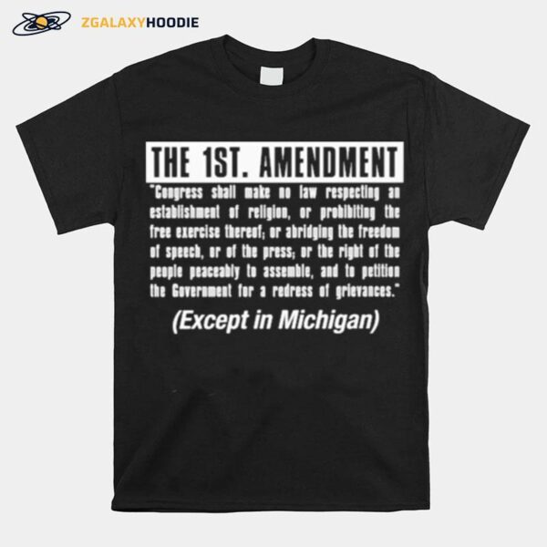 The 1St Amendment Except In Michigan T-Shirt