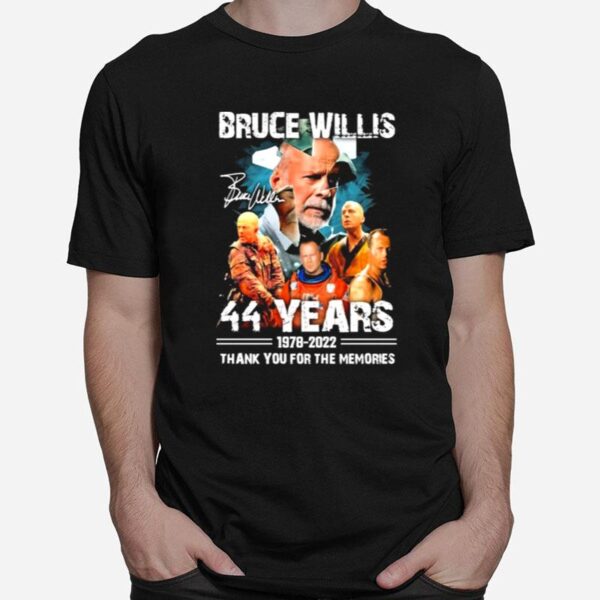 The Actor 44 Years Signature Bruce Wills T-Shirt