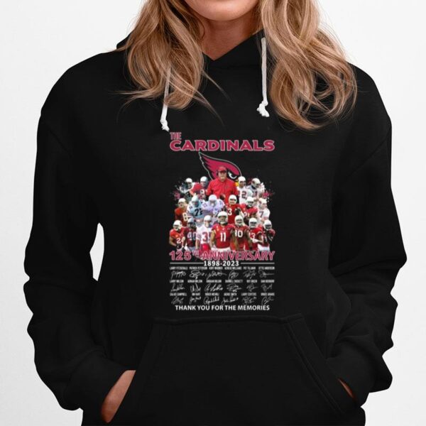 The Arizona Cardinals 125Th Anniversary 1898 2023 Thank You For The Memories Signatures Hoodie