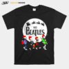 The Beatles Moon Santa Claus Riding Reindeer Merry Christmas T-Shirt