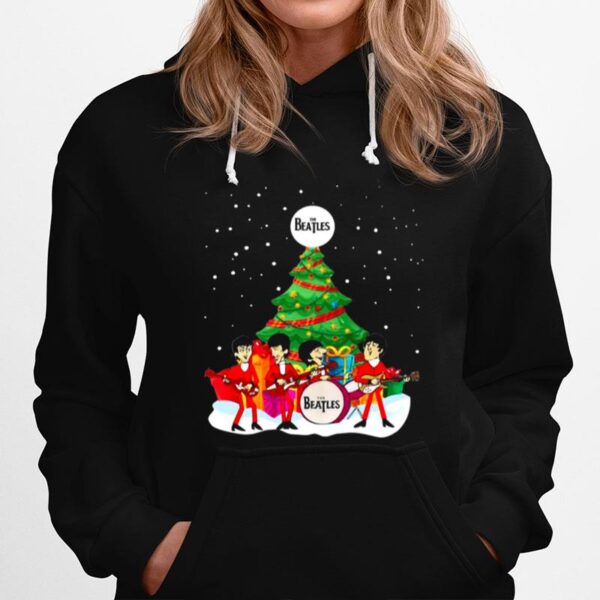 The Beatles Santa Rock Band Merry Christmas Tree Hoodie