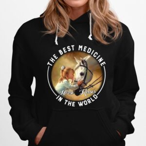 The Best Medicine In The World Kid Kiss Horses Hoodie