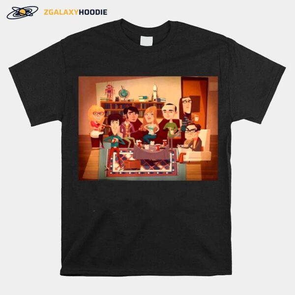 The Big Bang Theory Group Shot Dinner Poster T-Shirt