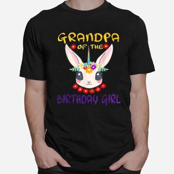 The Birthday Girl Unicorn Outfit Matching Floral T-Shirt